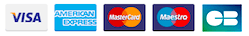 Visa, Mastercard, American Express, Maestro, CB