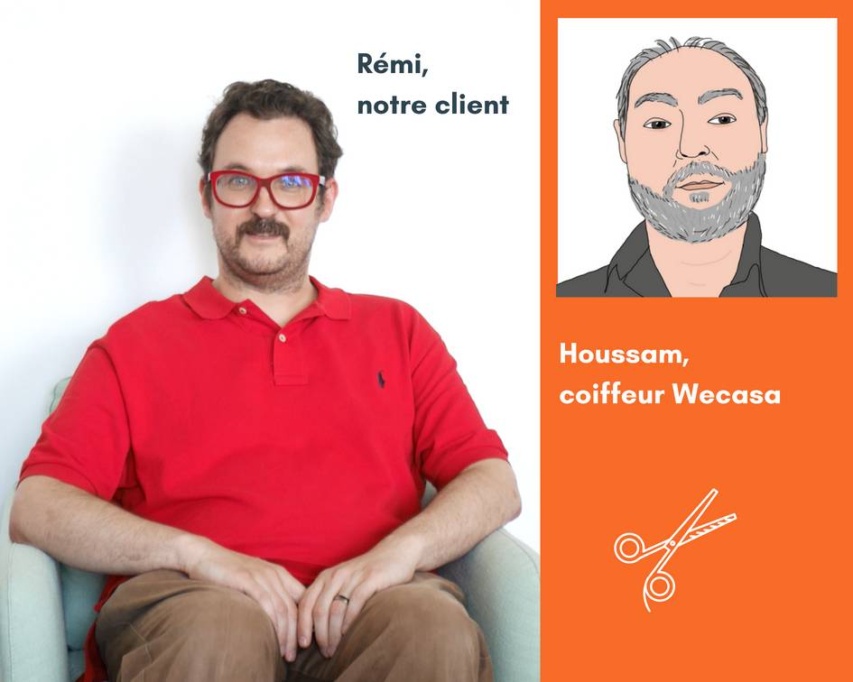 Un client Wecasa et son coiffeur privé