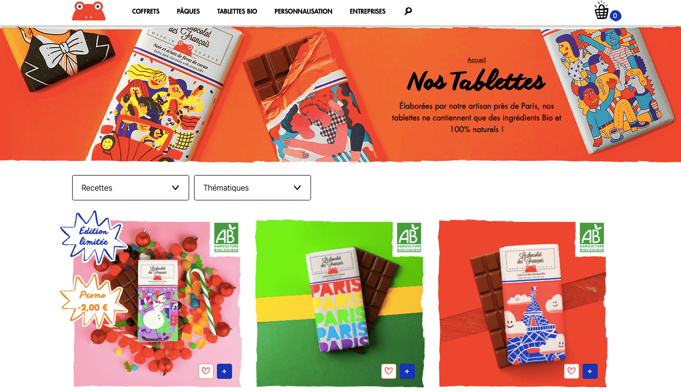 site Le Chocolat des Français, tablettes de chocolat pour la fête des pères