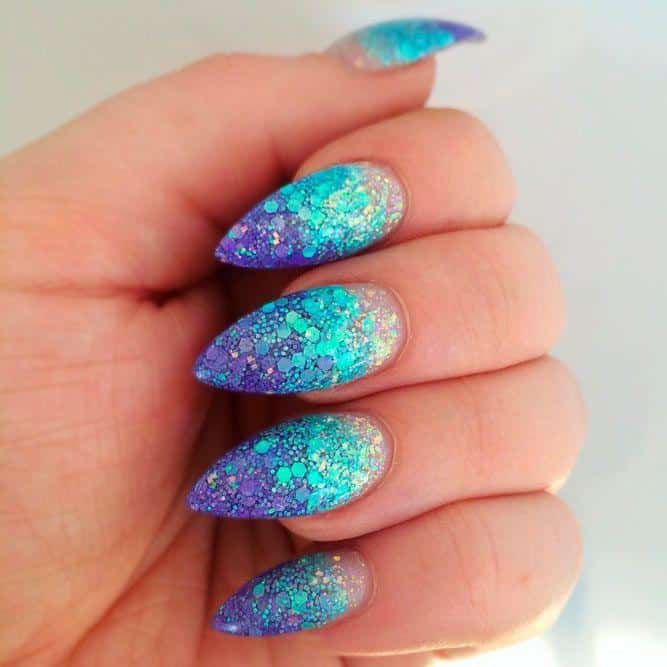 glitter ombre nails