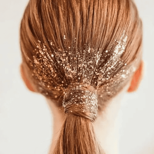 hair glitter ponytail