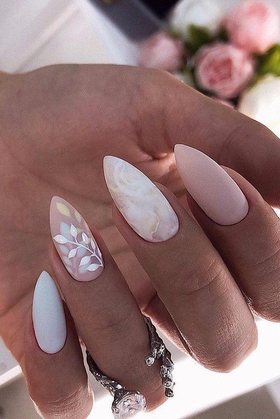 floral wedding nails