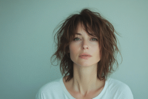 Femme avec des cheveux crêpus.