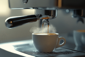 Quelqu'un verse du café dans une tasse.