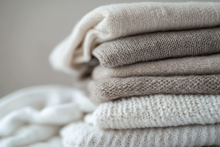 Pile de linge propre sortant de la lessive