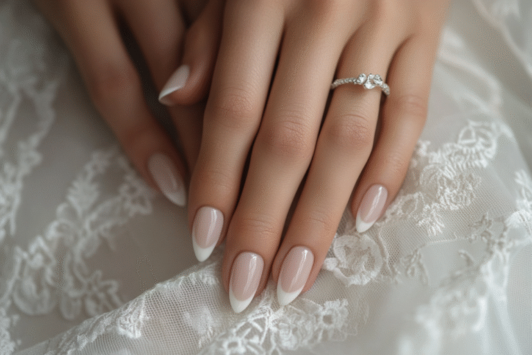 Ongles avec babyboomer pour un mariage