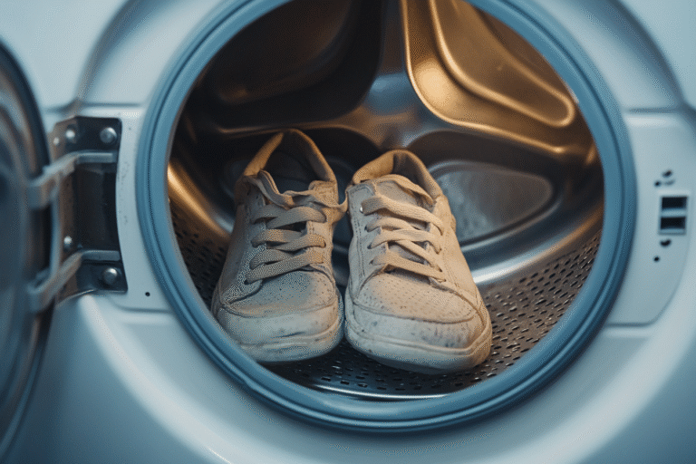 Paire de baskets bleus dans la rue