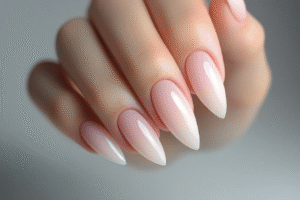Des ongles manucurés sur lesquels est appliqué du gel