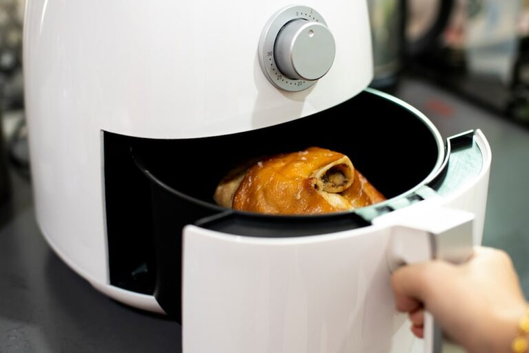 Air fryer with chicken