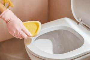 nettoyer lunette wc jaune