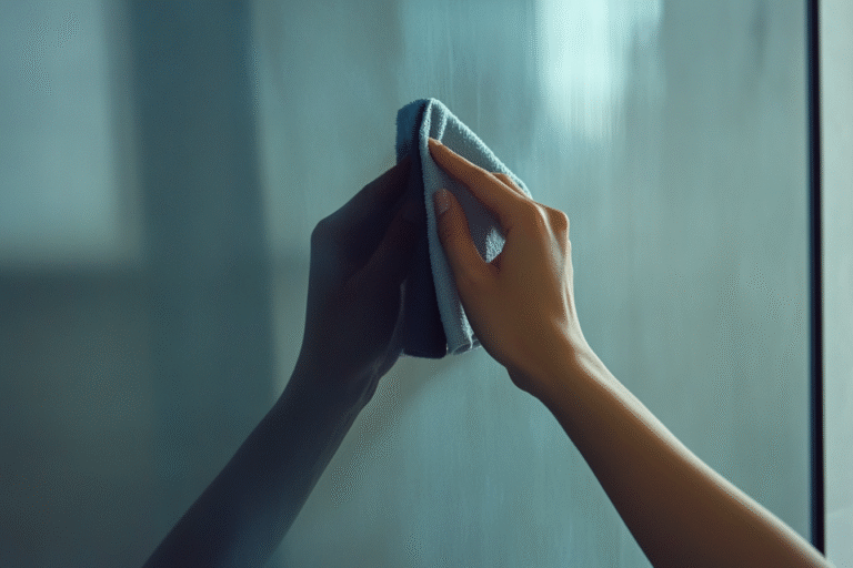 femme qui nettoie sa télévision