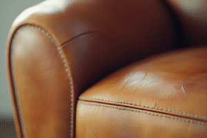 Un fauteuil en cuir nettoyé