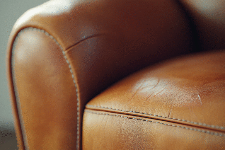 Un fauteuil en cuir nettoyé