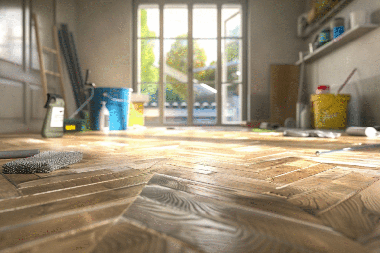 nettoyer un parquet après travaux
