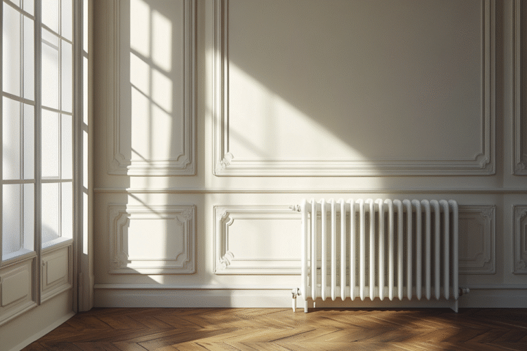 Un radiateur en fonte nettoyé