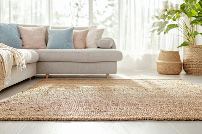 tapis en jute dans un salon