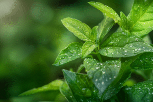 puceron blanc plante verte