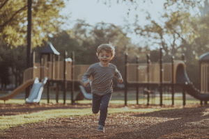Une aide ménagère avec des jouets pour enfants