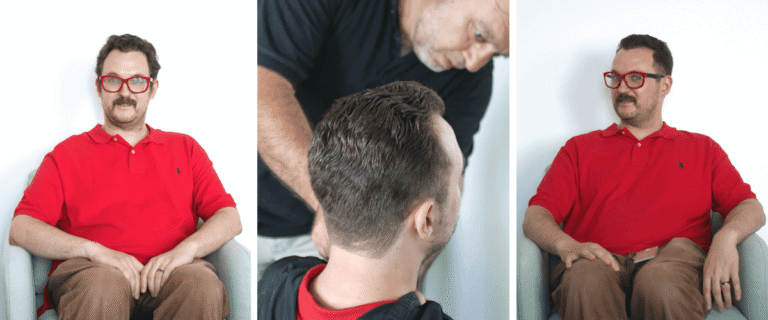 Un client Wecasa et son coiffeur privé