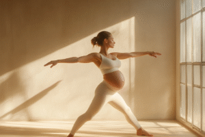 Femme enceinte faisant du sport