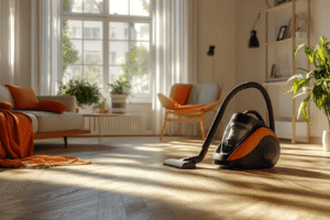 Aspirateur dans un salon