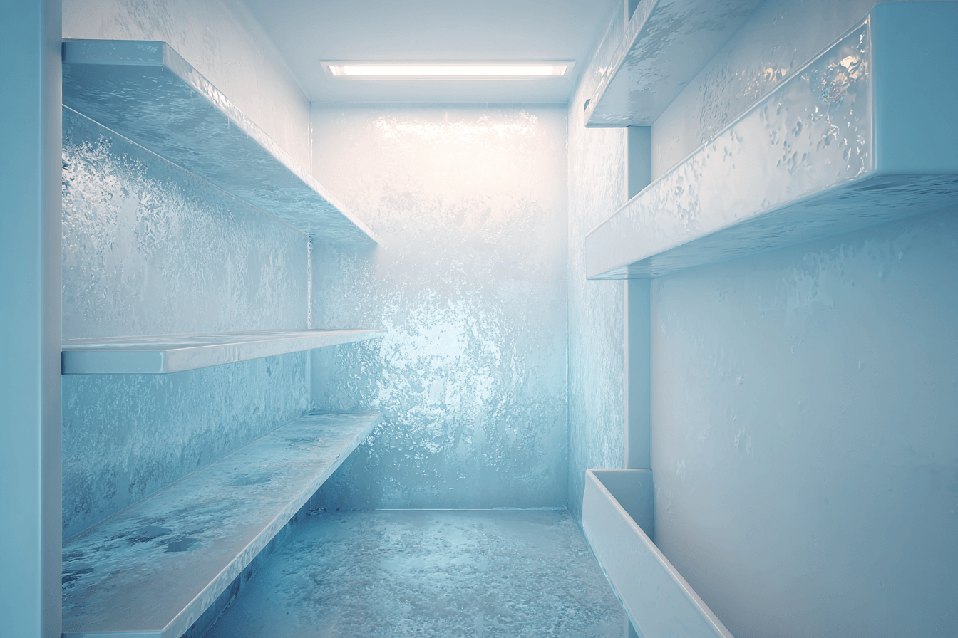 Femme de menage qui nettoie un frigo