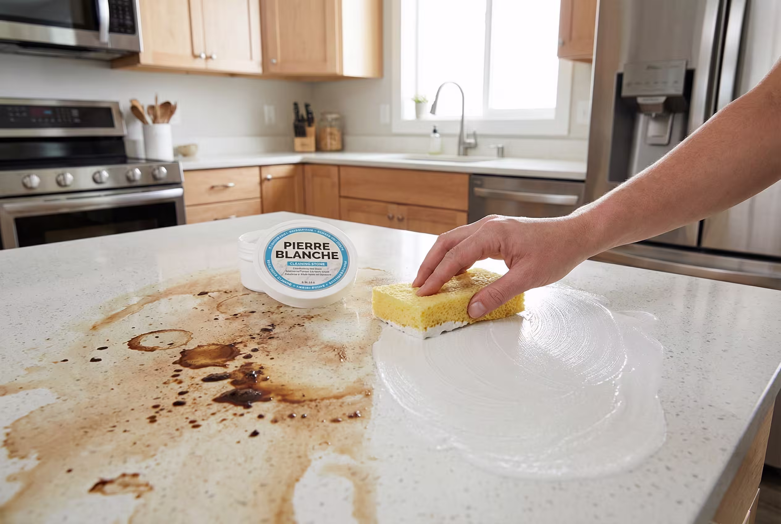 pierre blanche nettoyage
