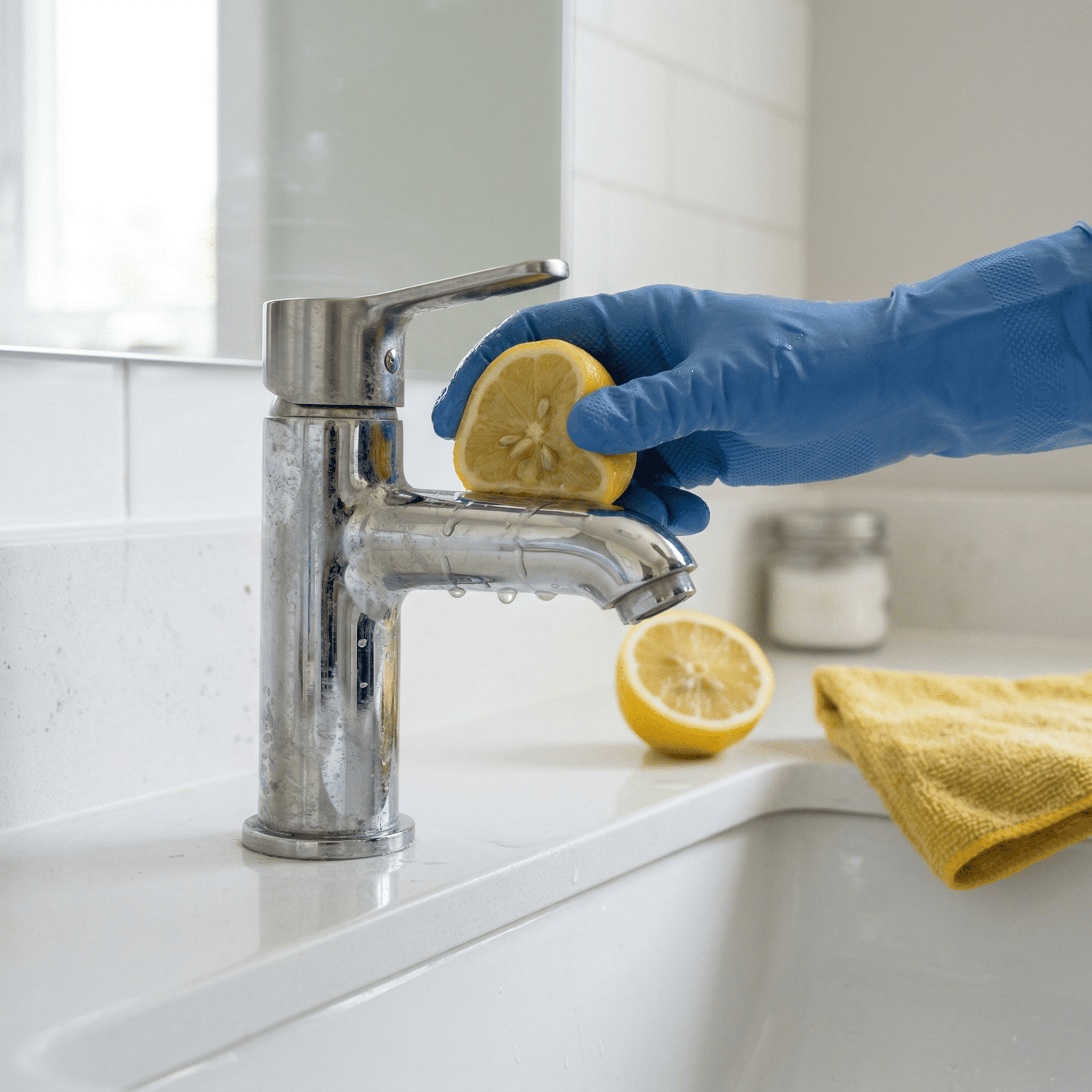 Nettoyage robinet avec citron