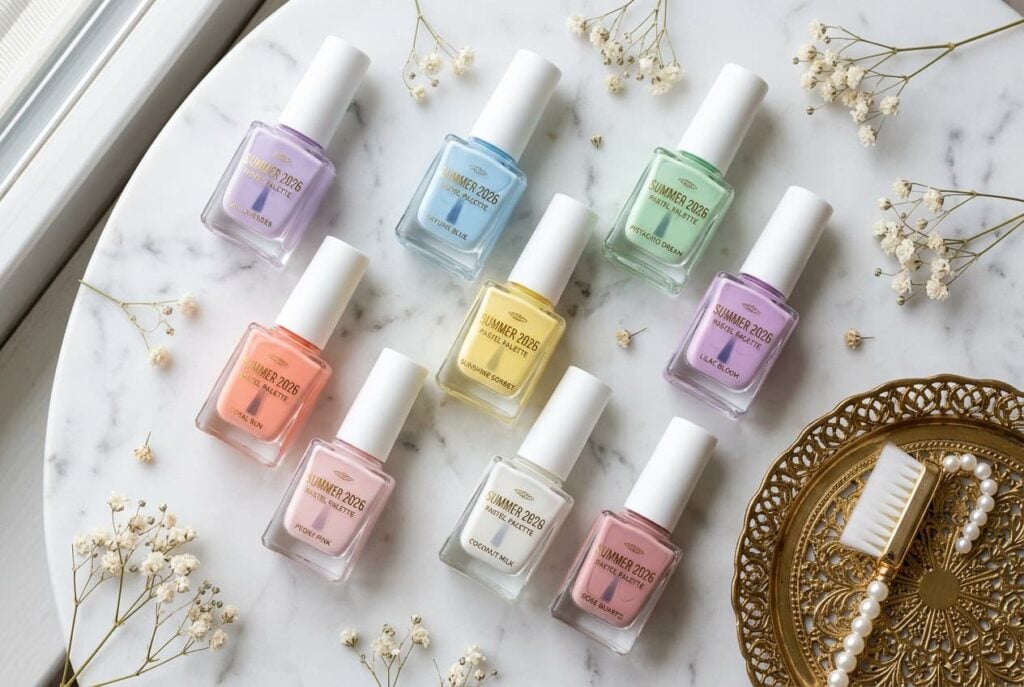 palette de vernis pastel
